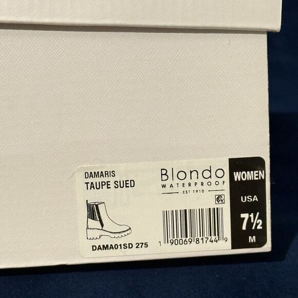 Blondo Damaris Ankle Boot Waterproof Suede Leather Boots Women’s Size 7.5 Taupe - Picture 10 of 12